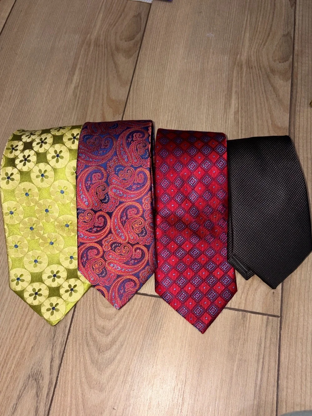 Ted Baker London Men’s Silk Tie Lot 4pc Paisley Floral Textured Designer Bundle